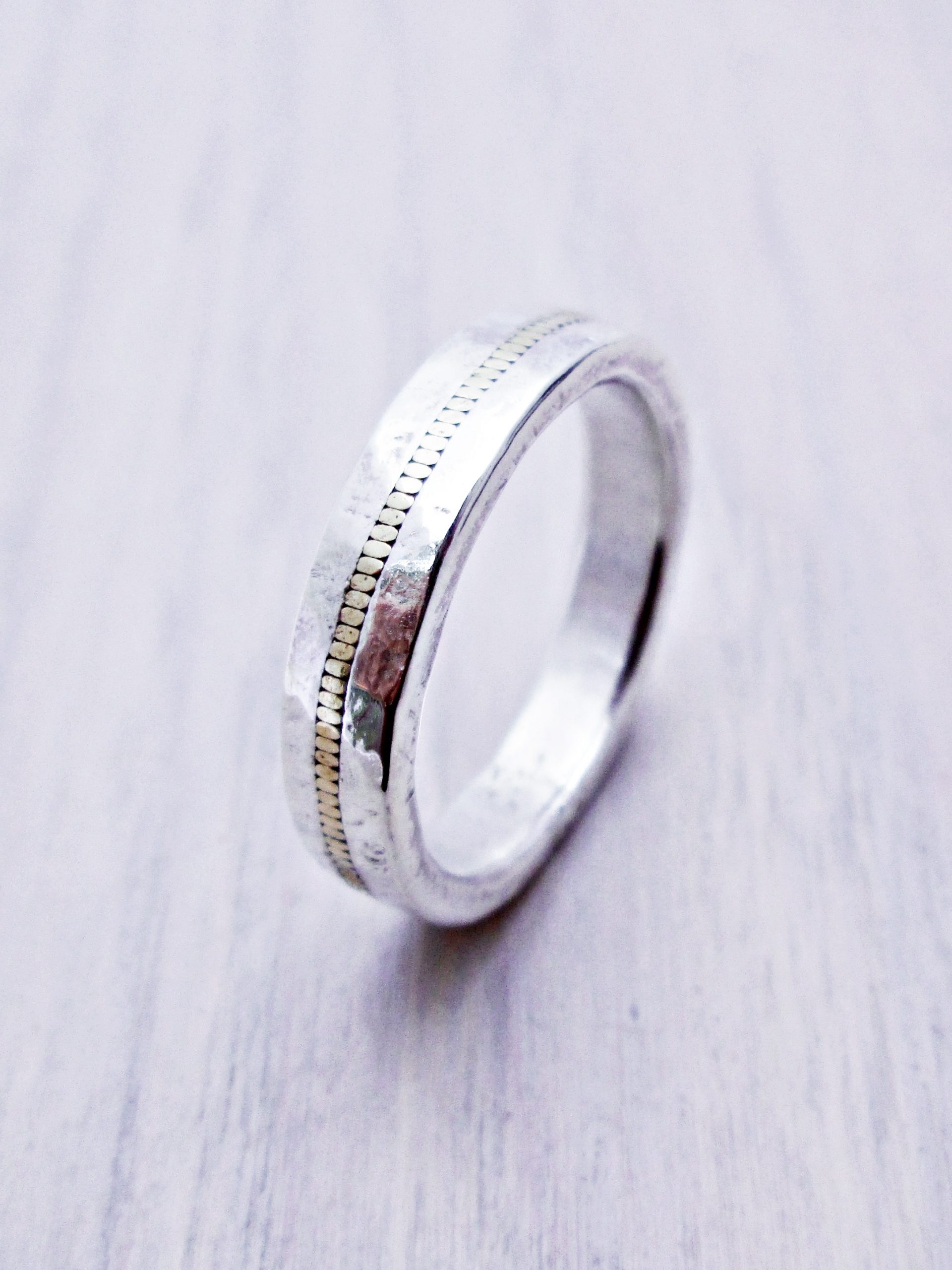 Wide Sterling Silver Guitar String Ring | the chestnut forge