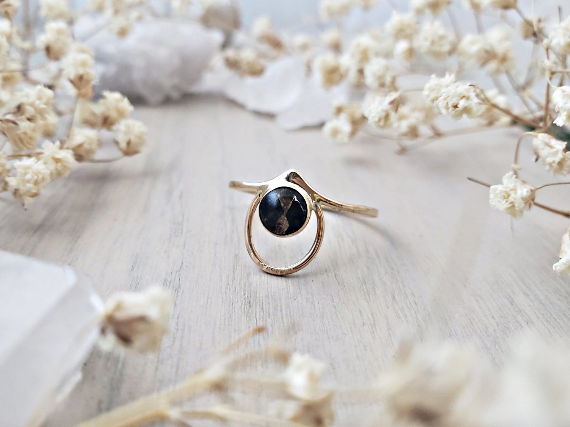 Emerging Flame - Obsidian Ring | the chestnut forge